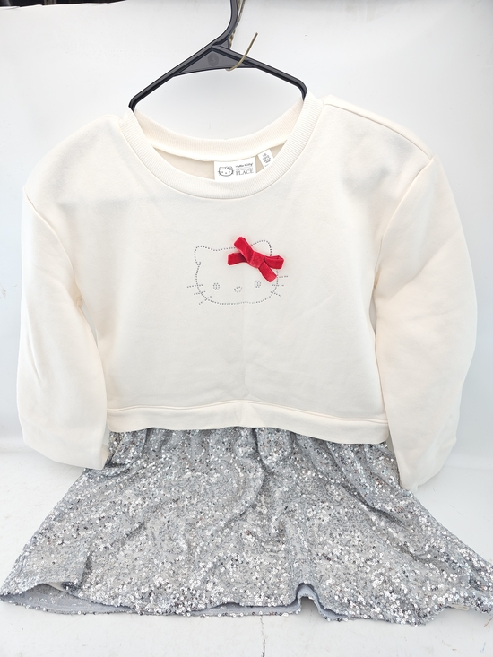 Hello Kitty Other - Hello Kitty Cream Top with Red Bow and Silver Sequin Skirt Dress